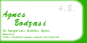 agnes bodzasi business card