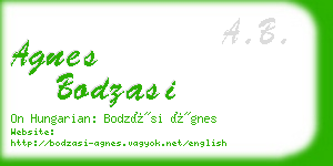 agnes bodzasi business card